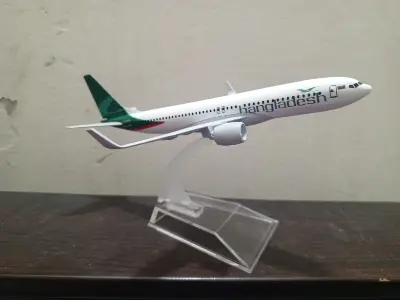 Picture of 16 Cm Metal Alloy Plane Air Biman Bnnladesh Airlines Boeing 737B737 800 Airplane Stand Aircraft Gift(Purple)