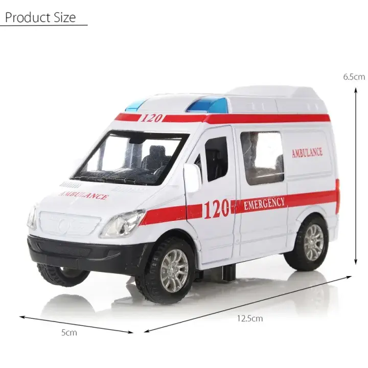 Picture of White Ambulance Vehicles Toys 1/32 Alloy Diecast Car Model(White)