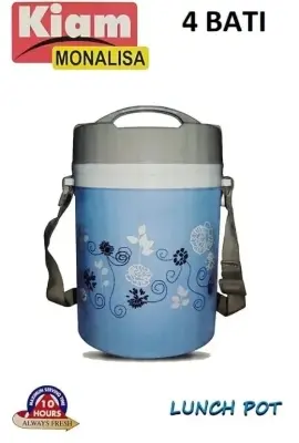 Picture of Kiam Monalisa Steel Hot Tiffin Carrier 4 BATI Lunch Pot