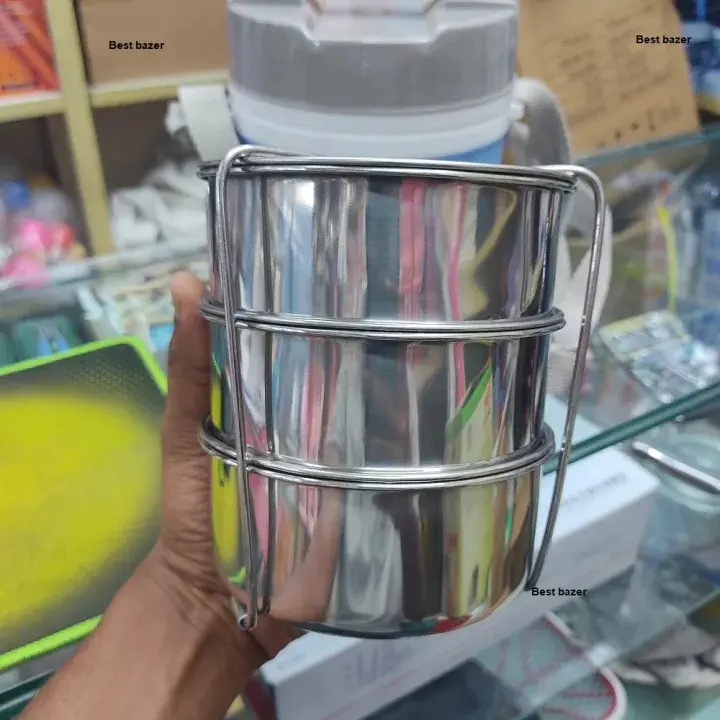 Picture of Kiam Monalisa Steel Hot Tiffin Carrier and Lunch Pot For One Person - 3 Bati