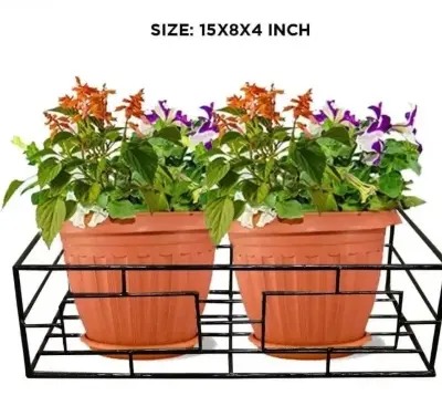 Picture of Metal Grill Rack Hanging Planter Pot(Black)