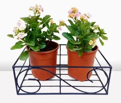 Picture of 1PC 12 Inch Square Planter Stand Flower Pot Stand For Balcony Living Room Outdoor Indoor Grill Rack(Black)