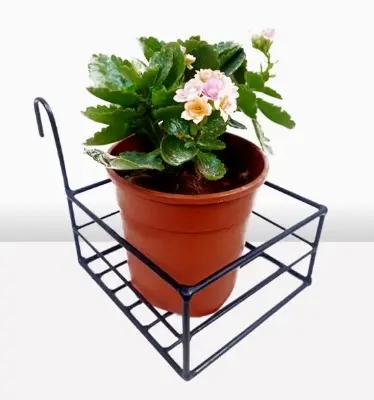 Picture of 1PC 6 Inch Square Planter Stand Flower Pot Stand For Balcony Living Room Outdoor Indoor Grill Rack(Black)