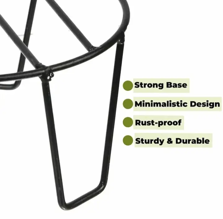 Picture of Round Plant Stand for Flower Pots at HomeOutdoor / Indoor Plants Gamla Stand For Living room , Balcony and Garden Decor Rust(Black)