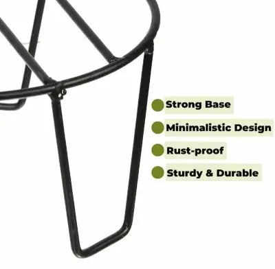 Picture of Round Plant Stand for Flower Pots at HomeOutdoor / Indoor Plants Gamla Stand For Living room , Balcony and Garden Decor Rust(Black)