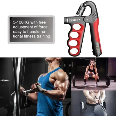 Picture of 5-100 KG Finger Exerciser Grip Strength Trainer Hand Grip Strengthener for Men Women for Musicians Athletes Hand Injury RecoveryBlack, Red, Yellow