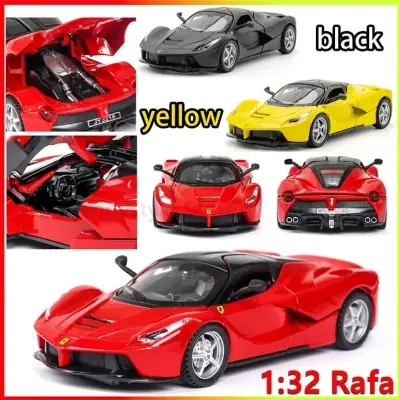 Picture of 1:32 Ferrari supercar, alloy die-casting car model, sound and light, door opening pull-back car toy, collection of birthday gifts