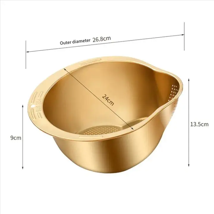 Picture of Rice Washer Strainer Bowl Stainless Steel Rice Washing Bowl A
