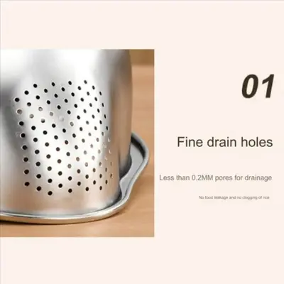 Picture of Rice Washer Strainer Bowl Stainless Steel Rice Washing Bowl A