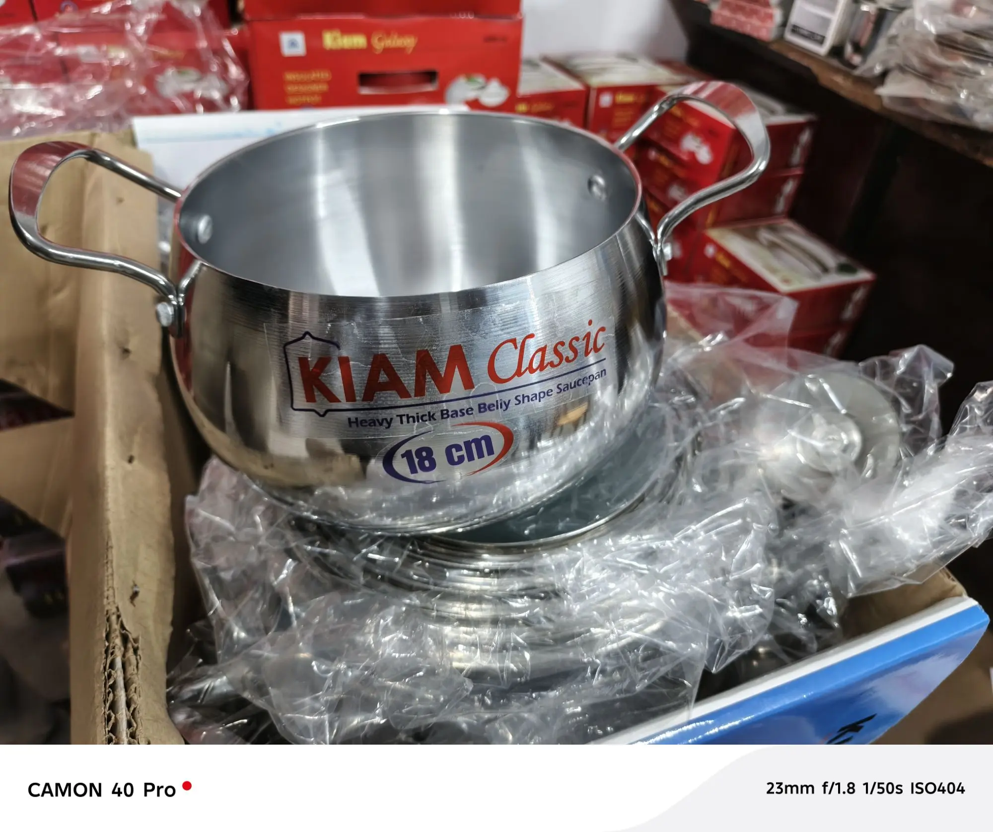 Picture of Kiam Classic 10 in 1 Set Heavy Thick Base Belly Shape Saucepan Cook Wear Set(Silver)