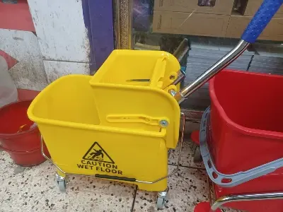 Picture of Simpli-Magic 79358 Commercial Mop Bucket with Side Press Wringer, 32LITER Yellow(Yellow)