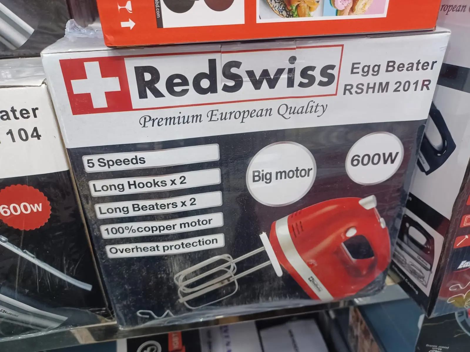 Picture of Redswiss Electric Egg Beater and Hand Mixer | Model : RSHM-201B | Colur : Black & Silver | 600 Watt