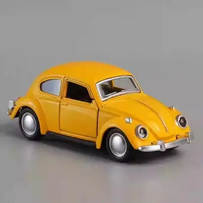 Picture of 1:32 retro classic simulation alloy car model pull back boy children's toys classic car cross-border wholesale open door(Yellow)