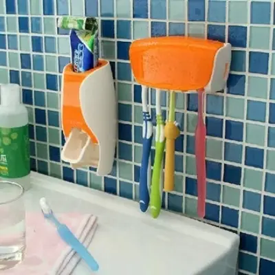 Picture of Automatic Toothpaste Dispenser and Brush Holder Set