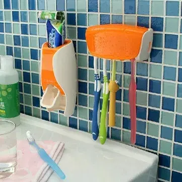 Picture of Automatic Toothpaste Dispenser and Brush Holder Set
