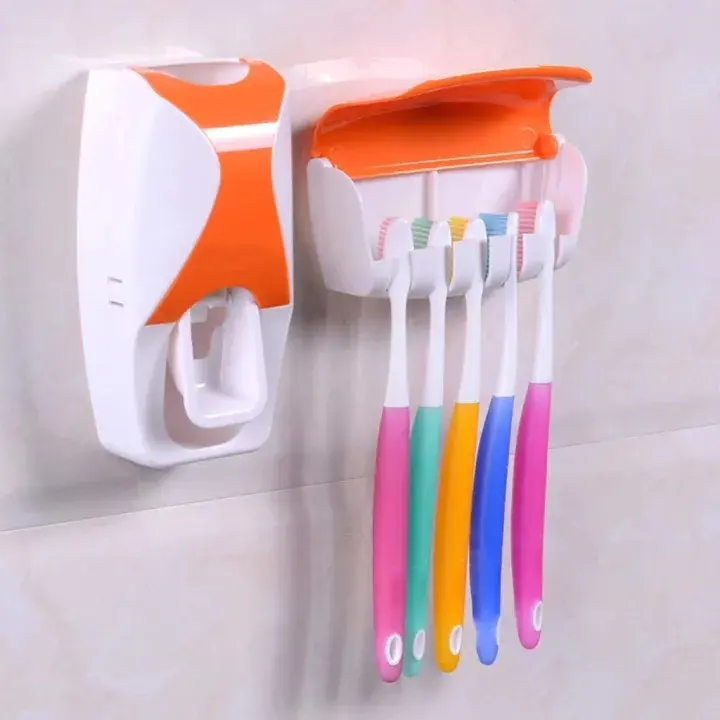 Picture of Automatic Toothpaste Dispenser and Brush Holder Set