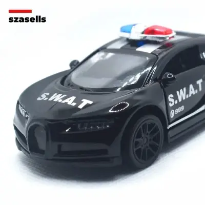 Picture of Diecast Metal Car 1/38 Red Super Cop Car Edition Spyder Front Doors Open - Size Approx. 4 inch -(Black)