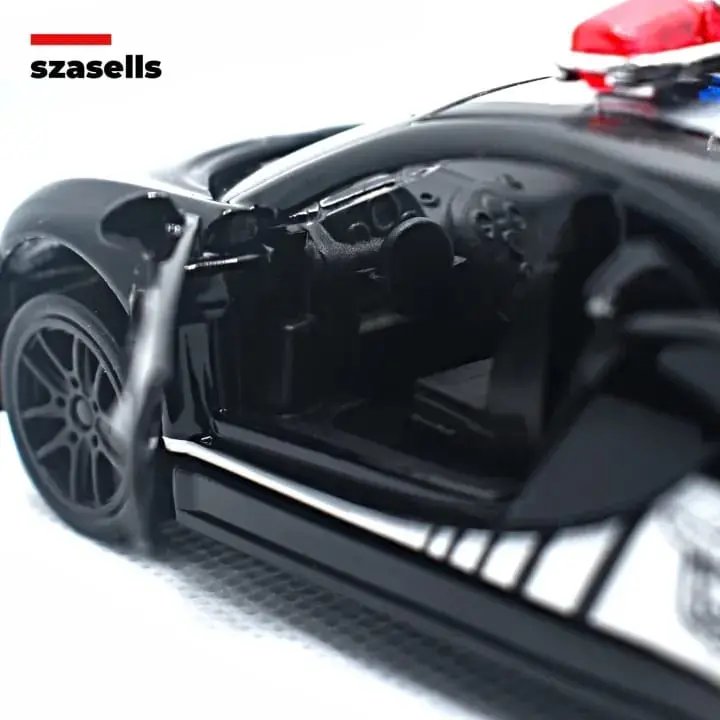 Picture of Diecast Metal Car 1/38 Red Super Cop Car Edition Spyder Front Doors Open - Size Approx. 4 inch -(Black)