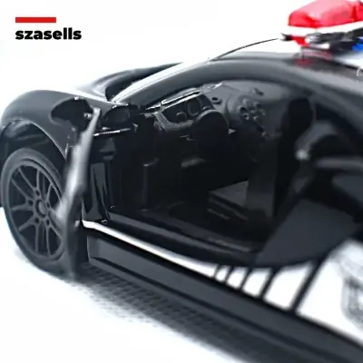 Picture of Diecast Metal Car 1/38 Red Super Cop Car Edition Spyder Front Doors Open - Size Approx. 4 inch -(Black)