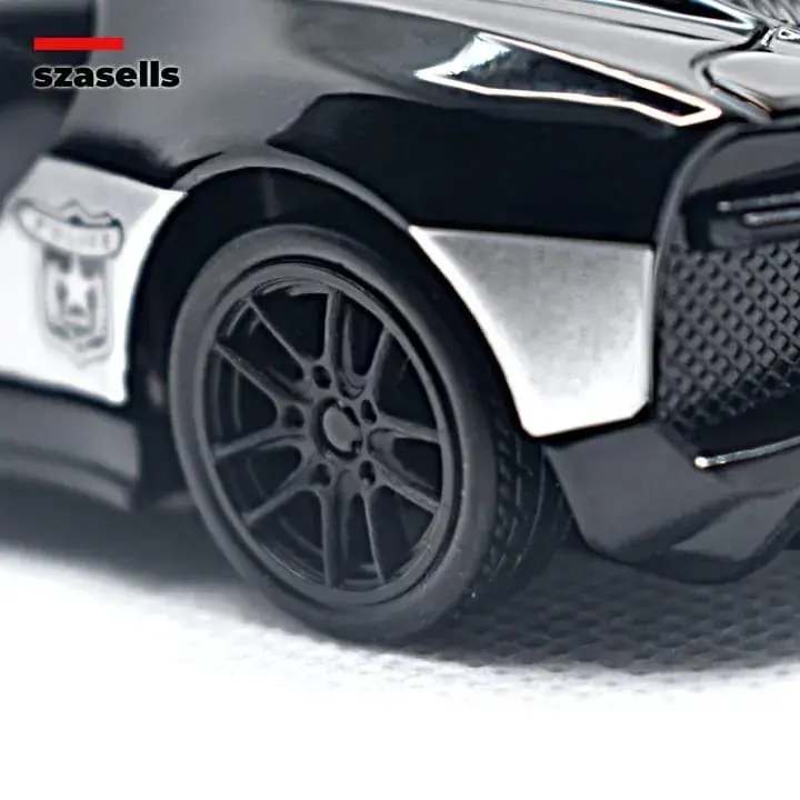 Picture of Diecast Metal Car 1/38 Red Super Cop Car Edition Spyder Front Doors Open - Size Approx. 4 inch -(Black)