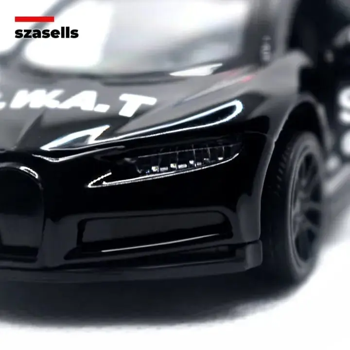 Picture of Diecast Metal Car 1/38 Red Super Cop Car Edition Spyder Front Doors Open - Size Approx. 4 inch -(Black)