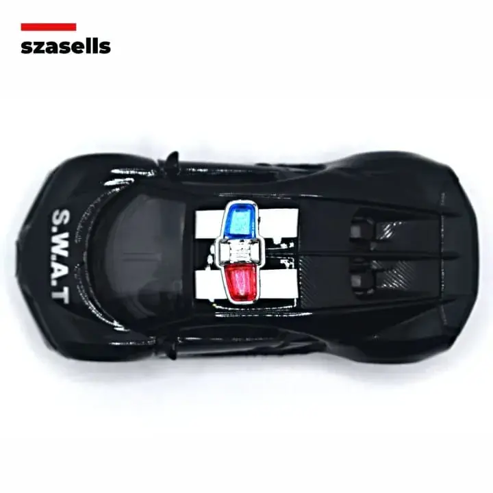 Picture of Diecast Metal Car 1/38 Red Super Cop Car Edition Spyder Front Doors Open - Size Approx. 4 inch -(Black)