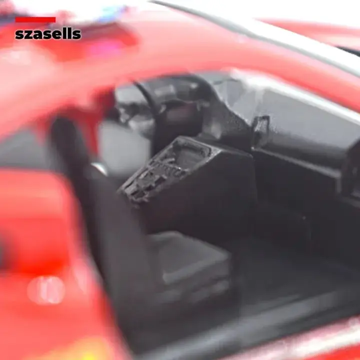 Picture of Diecast Metal Car 1/38 Black Super Cop Car Edition Front Doors Open - Size Approx. 4 inch - Collectible Pull(Red)