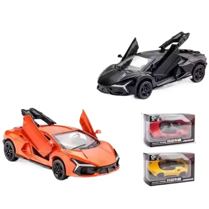 Picture of 1:43 Lamborghini Big Bull Replica Alloy Car Model Metal Children's Sports Car Three-Door Pull Back Toy Car