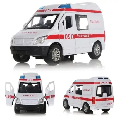 Picture of Hospital Rescue Ambulance Police Diecast Metal Car(White)