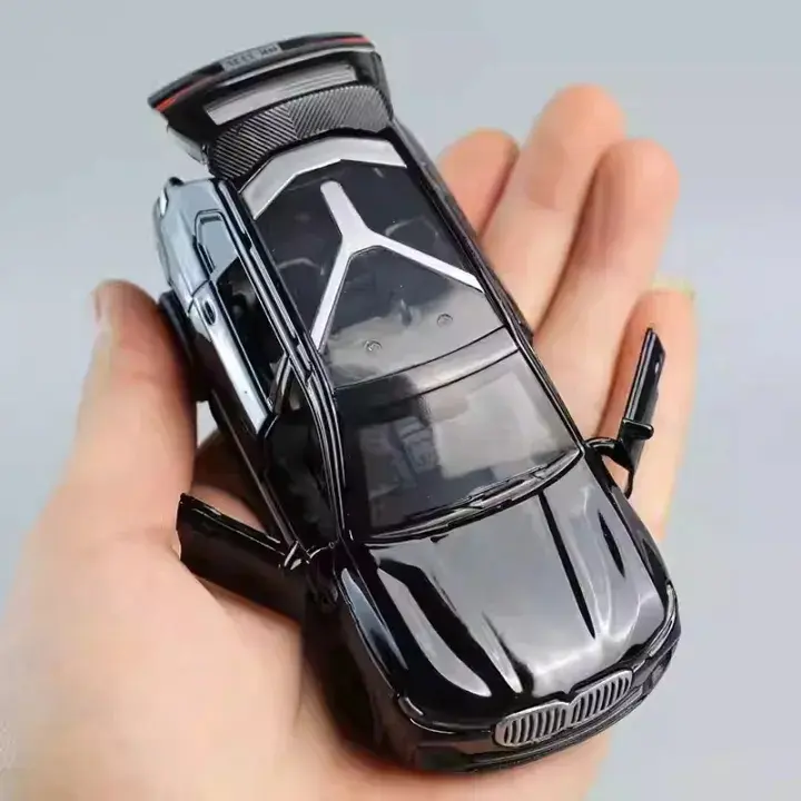Picture of BMW X7 car model children's alloy toy car pull back door open car ornaments boy baby gift(Black)