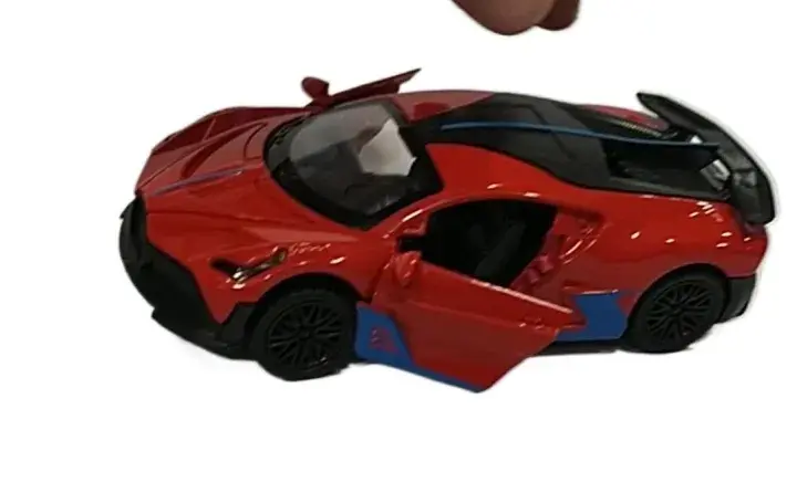 Picture of Bugatti Super Sports Car Feature: 4 Doors Open,Light on,Pull back,Sound Die-cast car(Red)