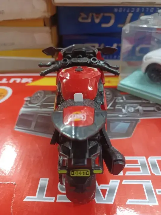 Picture of Motorcycle Model Lighting Sound Effects Children Motorbike Toy Hobbies Model Swat Motorcycle Rescue Bike Friction Powered(Red)