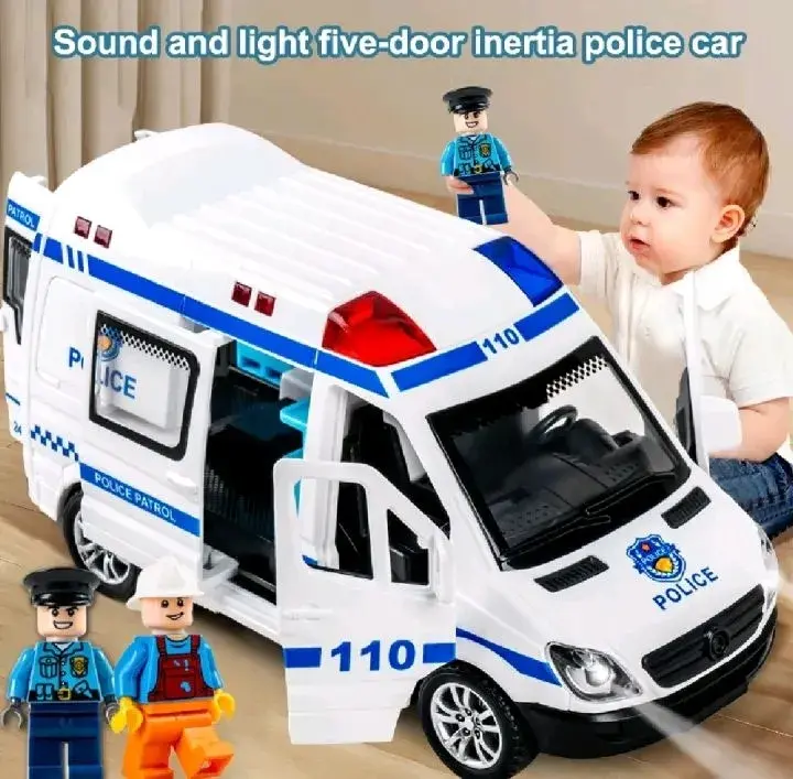 Picture of 1:32 Scale Mini Ambulance Fire Truck Police Truck ABS Light Sound For kids(White)