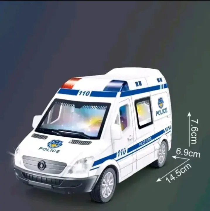 Picture of 1:32 Scale Mini Ambulance Fire Truck Police Truck ABS Light Sound For kids(White)