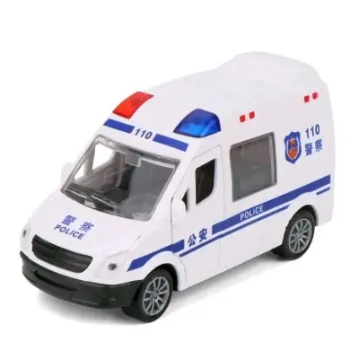 Picture of 1:32 Scale Mini Ambulance Fire Truck Police Truck ABS Light Sound For kids(White)