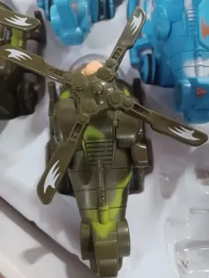 Picture of Mini Helicopter with Movable Pilot and Rotating Fan, Bump and Go Helicopter Toy (Pack of 1) (Random Color) | Baby Birthday Gift(Green)