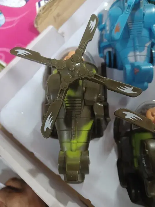 Picture of Mini Helicopter with Movable Pilot and Rotating Fan, Bump and Go Helicopter Toy (Pack of 1) (Random Color) | Baby Birthday Gift(Green)