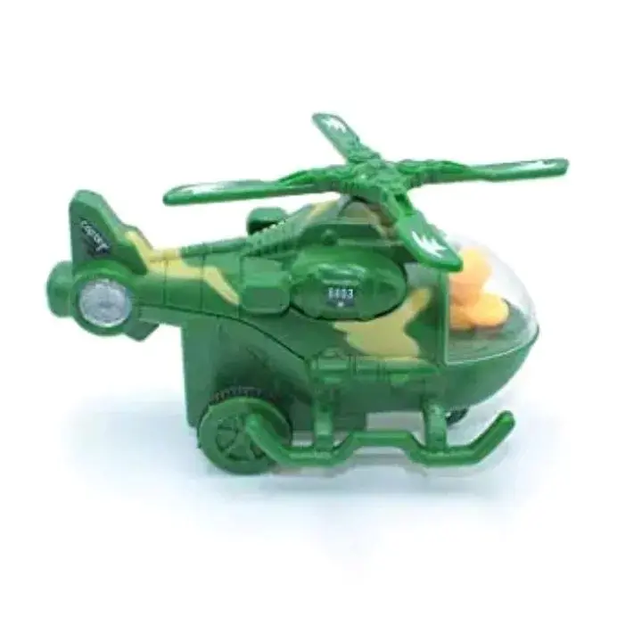 Picture of Mini Helicopter with Movable Pilot and Rotating Fan, Bump and Go Helicopter Toy (Pack of 1) (Random Color) | Baby Birthday Gift