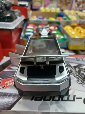 Picture of 1:28 Tesla Cybertruck Diecast Metal Alloy Model car Sound Light Pull Back Collection Kids Toy Gifts(Black)