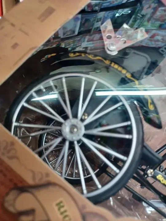 Picture of Three-Wheeled Rickshaw Simulated Alloy Model Cross-Border Toy 28 Bars Bicycle Retro Nostalgic Collection Ornaments(Black)