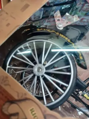 Picture of Three-Wheeled Rickshaw Simulated Alloy Model Cross-Border Toy 28 Bars Bicycle Retro Nostalgic Collection Ornaments(Black)