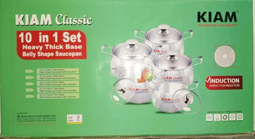 Picture of Kiam Classic (Induction Buttom)10 in 1 Set Heavy Thick Base Belly Shape Saucepan Cook Wear Set