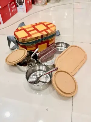 Picture of Corporate Lunch Stainless Steel Office Lunch Box Containers Set of 3,