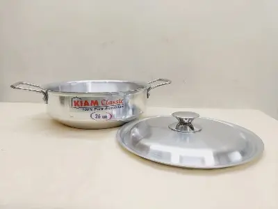 Picture of Kiam Aluminium Wok Pan 22 Cm With Lid(Silver)