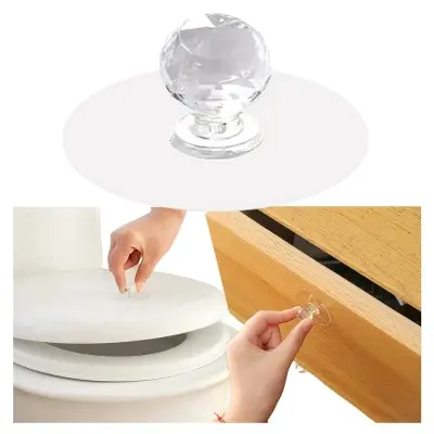 Picture of Plastic Diamond Crystal Shaped Strong Sticker Sticky Heavy Duty Wall Hooks For Hanging Home/Kitchen Bathroom Key Frame Holders(Silver)