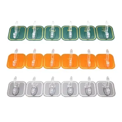 Picture of 6Pcs Hanging Hook Wall-mounted Punch Free Easy to Install No Nail Mounting Self-adhesive Wall Hanger Hook Daily Use