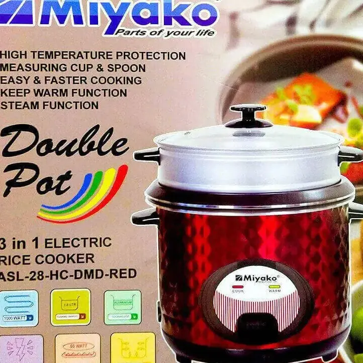 Picture of Miyako Electric Rice Cooker ASL-28-HC DMD-RED Double Pot 2.8 L(Red)