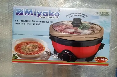 Picture of 5.5 Liter Miyako 3 Pot Electric Curry Cooker MC-550T | Miyako Electric Korai | Miyako Electric Multifunction Cooker | 1400 Watt(Red)
