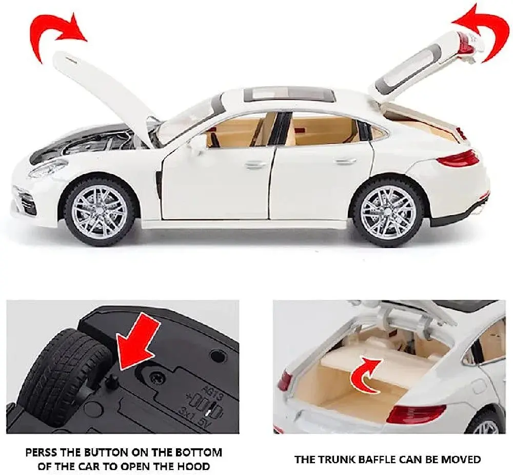 Picture of Metal Die-Cast Cars for Kids Rolls-Royce & Porsche Models Premium Quality Collectible Cars(White)