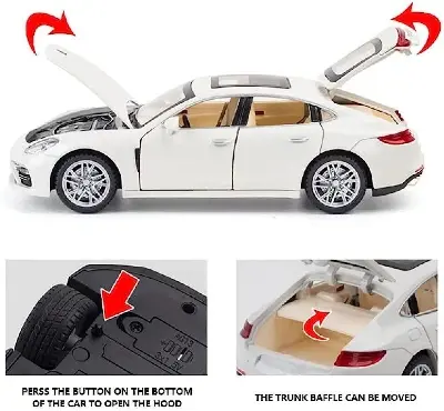 Picture of Metal Die-Cast Cars for Kids Rolls-Royce & Porsche Models Premium Quality Collectible Cars(White)